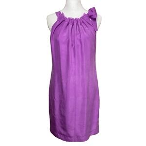 Banana Republic 100% Silk Sheath Dress Women's Size‎ 0 Sleeveless Neck Tie Event